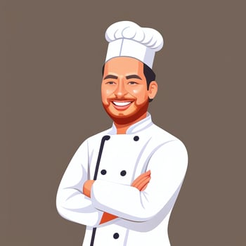 AI generated Chef Cook Avatar Icon Clip Art Sticker Decoration Simple Background photo