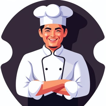 AI generated Chef Cook Avatar Icon Clip Art Sticker Decoration Simple Background photo