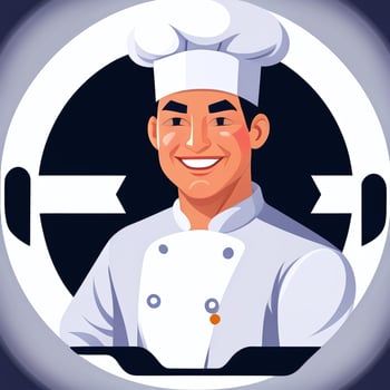 AI generated Chef Cook Avatar Icon Clip Art Sticker Decoration Simple Background photo