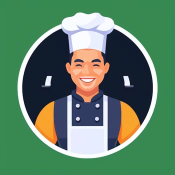 AI generated Chef Cook Avatar Icon Clip Art Sticker Decoration Simple Background photo