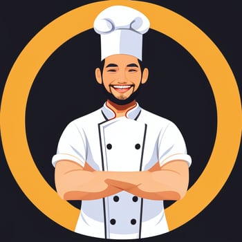 AI generated Chef Cook Avatar Icon Clip Art Sticker Decoration Simple Background photo
