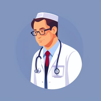 AI generated Doctor Medic Avatar Icon Clip Art Sticker Decoration Simple Background photo