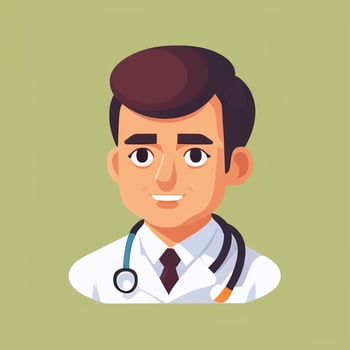 AI generated Doctor Medic Avatar Icon Clip Art Sticker Decoration Simple Background photo
