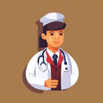 AI generated Doctor Medic Avatar Icon Clip Art Sticker Decoration Simple Background photo