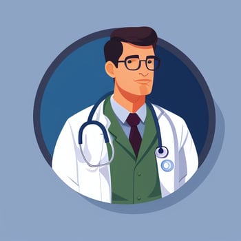 AI generated Doctor Medic Avatar Icon Clip Art Sticker Decoration Simple Background photo