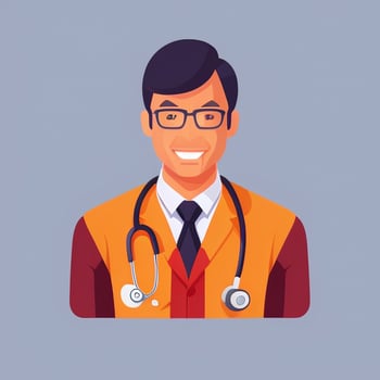 AI generated Doctor Medic Avatar Icon Clip Art Sticker Decoration Simple Background photo