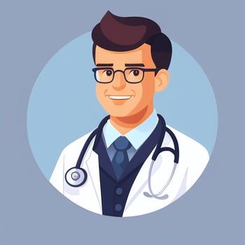 AI generated Doctor Medic Avatar Icon Clip Art Sticker Decoration Simple Background photo