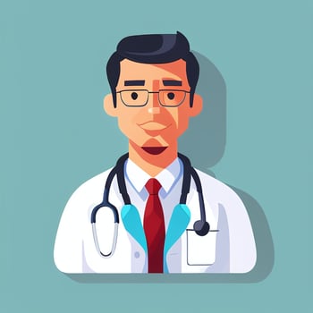 AI generated Doctor Medic Avatar Icon Clip Art Sticker Decoration Simple Background photo