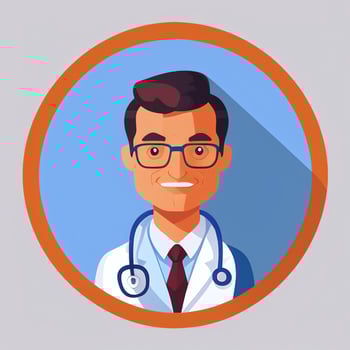 AI generated Doctor Medic Avatar Icon Clip Art Sticker Decoration Simple Background photo