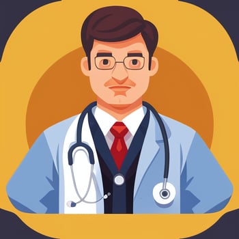 AI generated Doctor Medic Avatar Icon Clip Art Sticker Decoration Simple Background photo