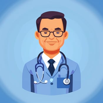 AI generated Doctor Medic Avatar Icon Clip Art Sticker Decoration Simple Background photo