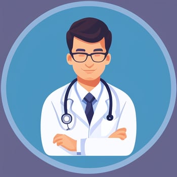 AI generated Doctor Medic Avatar Icon Clip Art Sticker Decoration Simple Background photo