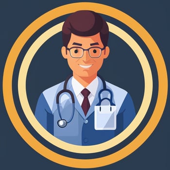 AI generated Doctor Medic Avatar Icon Clip Art Sticker Decoration Simple Background photo