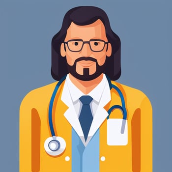 AI generated Doctor Medic Avatar Icon Clip Art Sticker Decoration Simple Background photo