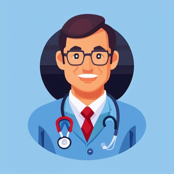 AI generated Doctor Medic Avatar Icon Clip Art Sticker Decoration Simple Background photo