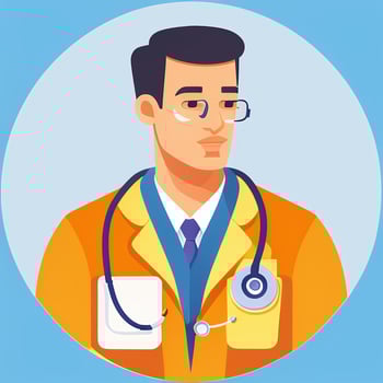 AI generated Doctor Medic Avatar Icon Clip Art Sticker Decoration Simple Background photo