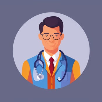 AI generated Doctor Medic Avatar Icon Clip Art Sticker Decoration Simple Background photo