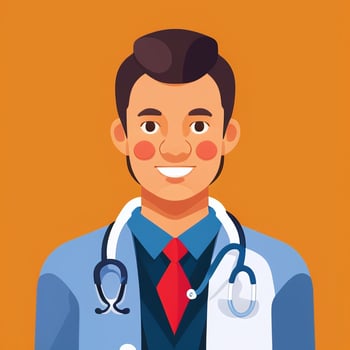 AI generated Doctor Medic Avatar Icon Clip Art Sticker Decoration Simple Background photo