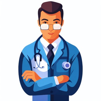 AI generated Doctor Medic Avatar Icon Clip Art Sticker Decoration Simple Background photo