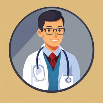 AI generated Doctor Medic Avatar Icon Clip Art Sticker Decoration Simple Background photo