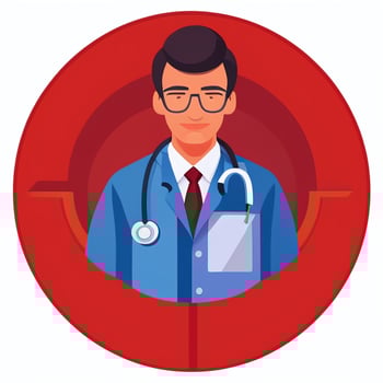 AI generated Doctor Medic Avatar Icon Clip Art Sticker Decoration Simple Background photo