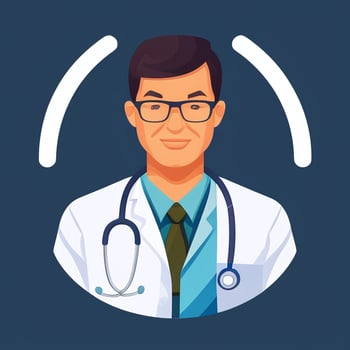 AI generated Doctor Medic Avatar Icon Clip Art Sticker Decoration Simple Background photo