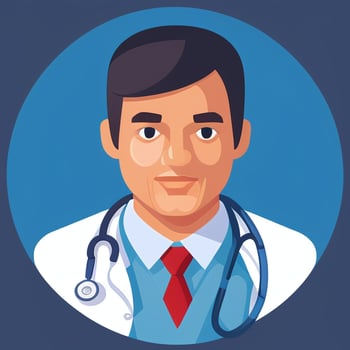 AI generated Doctor Medic Avatar Icon Clip Art Sticker Decoration Simple Background photo