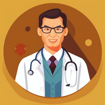 AI generated Doctor Medic Avatar Icon Clip Art Sticker Decoration Simple Background photo
