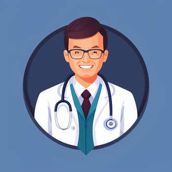 AI generated Doctor Medic Avatar Icon Clip Art Sticker Decoration Simple Background photo