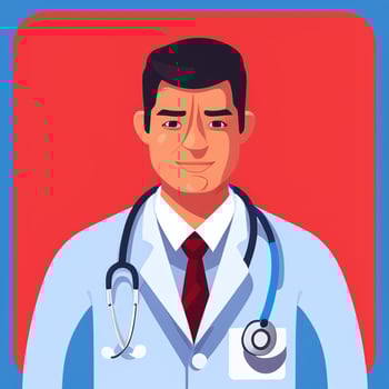 AI generated Doctor Medic Avatar Icon Clip Art Sticker Decoration Simple Background photo