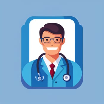 AI generated Doctor Medic Avatar Icon Clip Art Sticker Decoration Simple Background photo