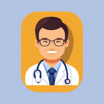AI generated Doctor Medic Avatar Icon Clip Art Sticker Decoration Simple Background photo