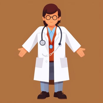 AI generated Doctor Medic Avatar Icon Clip Art Sticker Decoration Simple Background photo