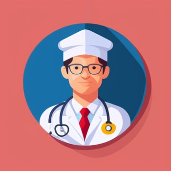 AI generated Doctor Medic Avatar Icon Clip Art Sticker Decoration Simple Background photo