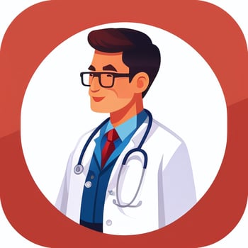 AI generated Doctor Medic Avatar Icon Clip Art Sticker Decoration Simple Background photo
