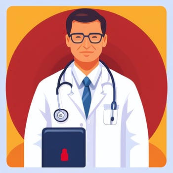 AI generated Doctor Medic Avatar Icon Clip Art Sticker Decoration Simple Background photo