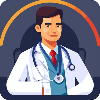 AI generated Doctor Medic Avatar Icon Clip Art Sticker Decoration Simple Background photo