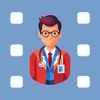 AI generated Doctor Medic Avatar Icon Clip Art Sticker Decoration Simple Background photo