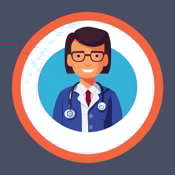 AI generated Doctor Medic Avatar Icon Clip Art Sticker Decoration Simple Background photo