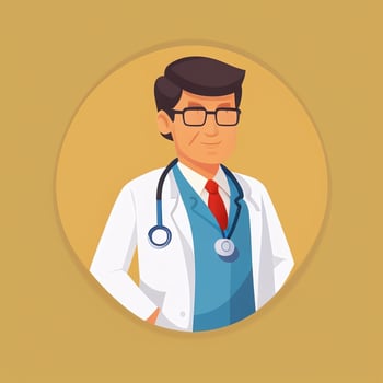 AI generated Doctor Medic Avatar Icon Clip Art Sticker Decoration Simple Background photo