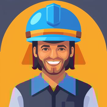 AI generated Engineer Avatar Icon Clip Art Sticker Decoration Simple Background photo