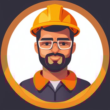 AI generated Engineer Avatar Icon Clip Art Sticker Decoration Simple Background photo