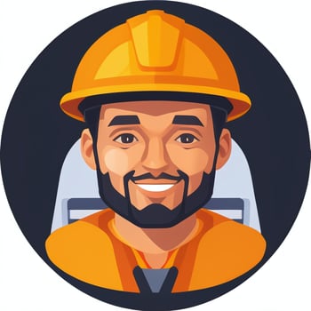 AI generated Engineer Avatar Icon Clip Art Sticker Decoration Simple Background photo