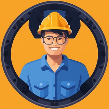 AI generated Engineer Avatar Icon Clip Art Sticker Decoration Simple Background photo