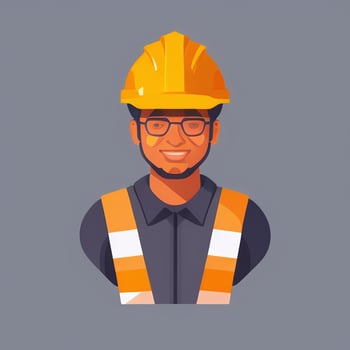 AI generated Engineer Avatar Icon Clip Art Sticker Decoration Simple Background photo