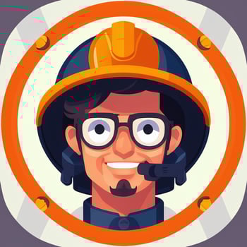 AI generated Engineer Avatar Icon Clip Art Sticker Decoration Simple Background photo