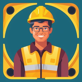 AI generated Engineer Avatar Icon Clip Art Sticker Decoration Simple Background photo