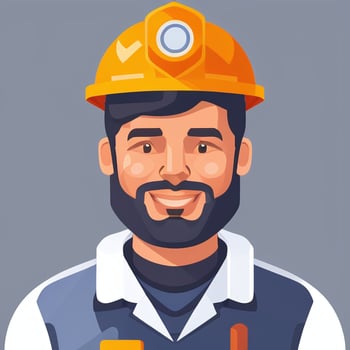 AI generated Engineer Avatar Icon Clip Art Sticker Decoration Simple Background photo