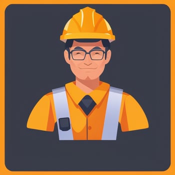 AI generated Engineer Avatar Icon Clip Art Sticker Decoration Simple Background photo