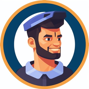 AI generated Engineer Avatar Icon Clip Art Sticker Decoration Simple Background photo
